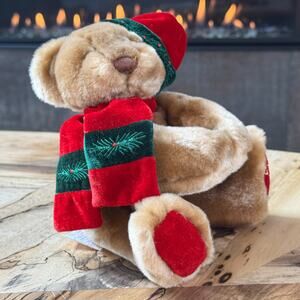 "GODIVA 2000" Vintage Godiva Chocolatier Annual Holiday Plush Bear, Hat & Scarf